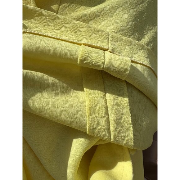 60s Mod Mini Dress Sunshine Yellow Schapira Embossed Print 1/4 Button Up - Picture 12 of 12